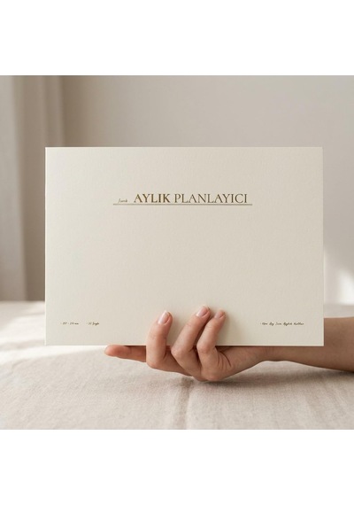 /paperto. Tarihsiz Aylık Planlayıcı, 29,7 21 Cm, 32 Sayfa, 110 Gr Ivory Kağıt, Krem Kapak, Aylık Plan Defteri Türkçe Çok Renkli