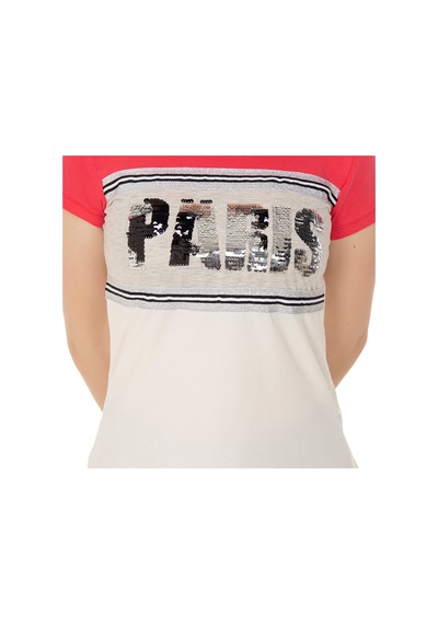 Toontoy Kids Toontoy Kız Çocuk T-shirt Paris Pul Nakış Ekru