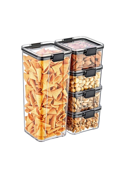 Akrilik Kilitli Kare Saklama Kabı 700ml 3 Adet, 700ml 3'lü Kilitli Saklama Kabı 3 Adet 700ml