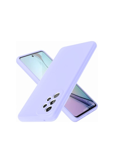 Samsung Galaxy A72 Uyumlu Silikon Kılıf - Pastel Renk Tonu Kamera Korumalı Esnek Kapak - Lila