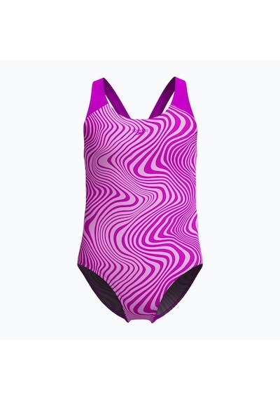 Speedo Dijital Allover Sıçrama Önleyici Diva Kız Çocuk Mayosu Mor Mor
