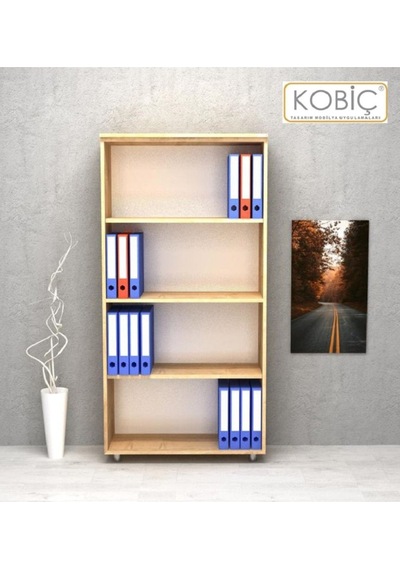 Kobiç Ofis Dosya Dolabı Raflı Suntalam Dolap 80x35x150cm Meşe Meşe