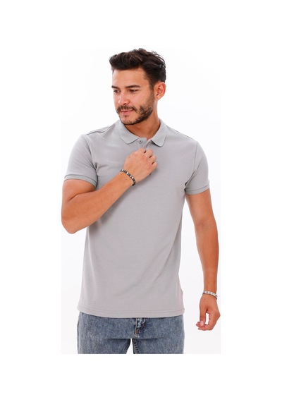 Nemonti Erkek Polo Yaka Doubleface Tshirt Gri