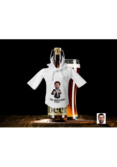 Bk Gift Kişiye Özel Karikatürlü Mini Beyaz İçki Şişesi Tişörtü , Ev Bar Dekoru, Viski, Şarap, Votka, Rakı Şişesi Tişörtü, Ev Barı-8