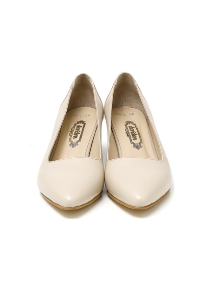Topuklu/ Stiletto Kadın Rc-4003 Deriden Krem Krem