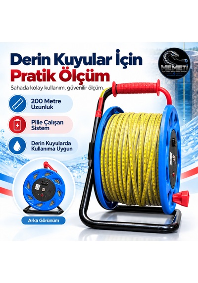 YS-3841 Derin Kuyu Su Seviyesi Ölçer 200 Metre Profesyonel Düdük Metre Diğer