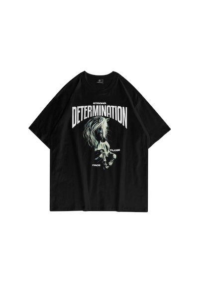 Flood Of Style Unisex Determination Siyah Tshirt