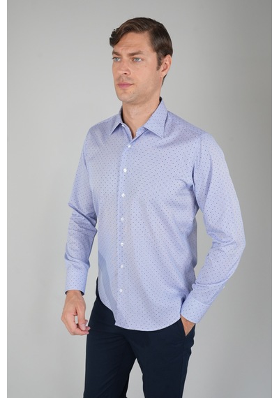Bisse Uzun Kollu Klasik Mavi Regular Fit Erkek Gömkek Gmkls252014 36 K.mavi