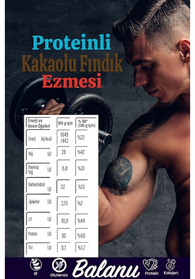 Balanu Proteinli Kakaolu Fındık Ezmesi 280gr X3 Adet
