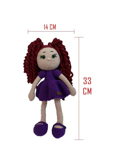 Amigurumi Organik Oyuncak-uyku Arkadaşı -örme Mor Bebek