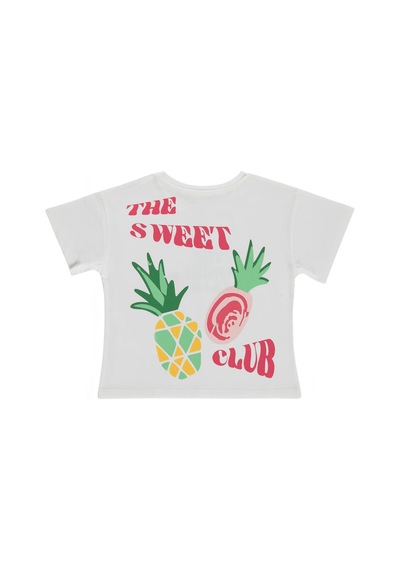 Civil Girls Ananas Baskılı 2-5 Yaş Tişört - Ekru