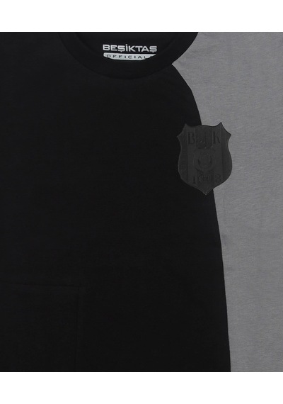 Beşiktaş Sıfır Yaka Çocuk T-shirt Antrasit