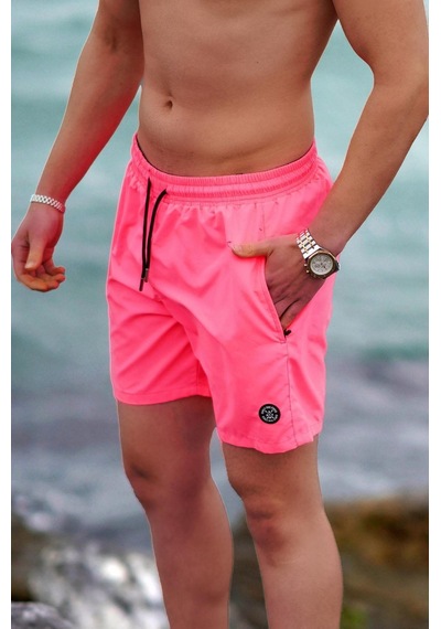 Madmext Pembe Yandan Cepli Erkek Deniz Şortu 7213-pembe