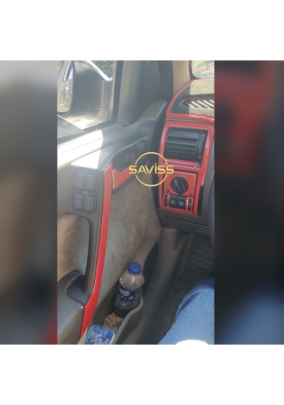Opel Astra G uyumlu Kırmızı Full Set,Torpido Konsol Kaplama, Maun Kaplama (Kırmızı)