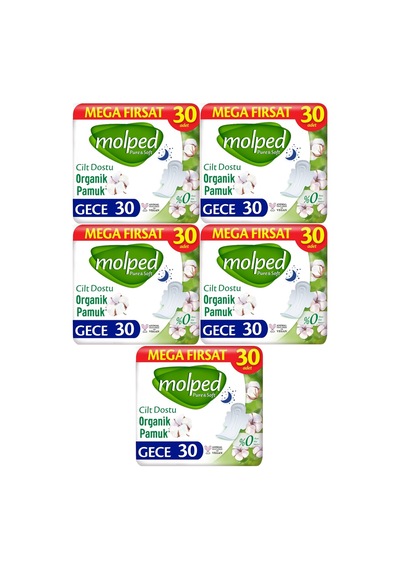 Molped Pure & Soft Hijyenik Ped Gece 5 x 30'lu