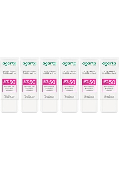 Agarta Cilt Tonu Eşitleyici Renkli Kapatıcı Etkili Güneş Krem50ml