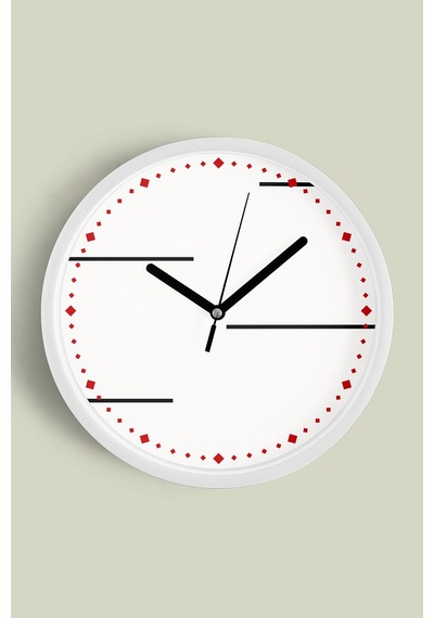 Modern Tasarım Duvar Saati - 30cm - Önü Camlı Beyaz Kasa - Sessiz Mekanizma-jh0450 Beyaz
