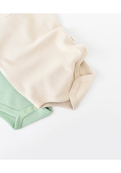Rebebe Babycosy Organik 2 Li Askılı Badi - Csyw1000 - Rebebe Yeşil - Krem