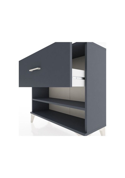 Arges Şifonyer Tek Raflı Tek Çekmeceli 88x30x80 Antrasit-antrasit Antrasit