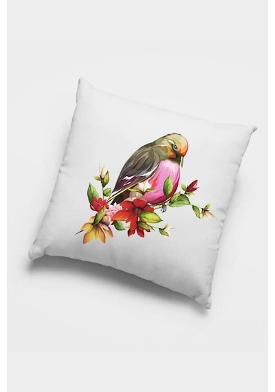 Pembe Kuşlu Çift Taraflı 4'lü Set Kırlent Kılıfı 4kr039n11