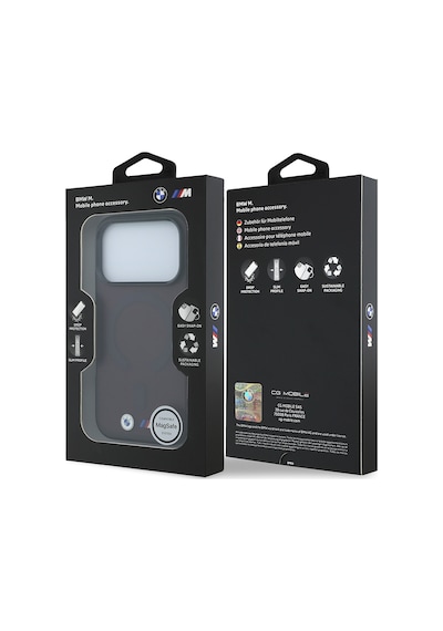 Apple iPhone Uyumlu 18 Pro Max Kılıf Bmw Lisanslı M-safeli Metal Buton Tasarımlı Buzlu Iml Baskılı Kapak Bordo