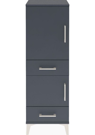 Arges Dolap 2 Raflı 2 Çekmeceli Tek Kapaklı 44x30x134 Antrasit-antrasit Antrasit
