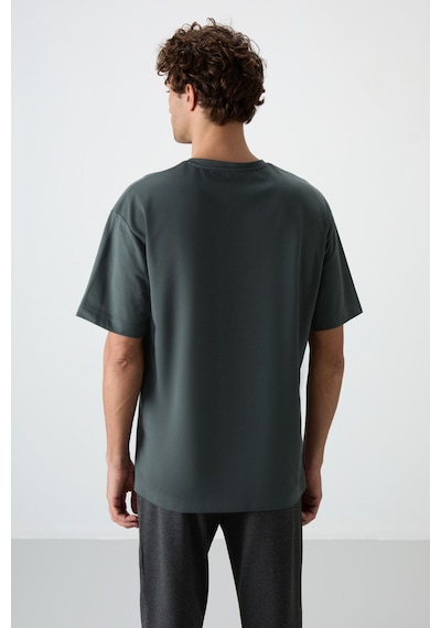 Air Jones Tommy Life Haki Pamuklu Kalın Yüzeyi Dokulu Oversize Fit Baskılı Erkek T-shirt - 88371 Haki Air Jones Tommy Life Haki Pamuklu Kalın Yüzeyi Dokulu Oversize Fit Baskılı Erkek T-shirt - 88371 Haki