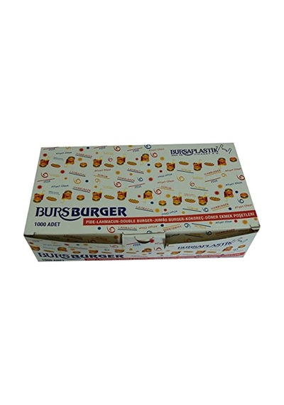 Bursa Plastik Bursburger Pide Lahmacun Burger Kokoreç Döner Ekmek Hışır Poşeti 13x26 1000 Adet Genel
