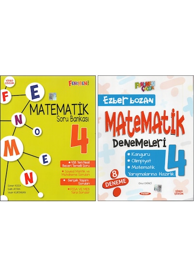 Fenomen 4. Sınıf Matematik Soru Bankası+ezber Bozan Matematik Denemeleri 2 Kitap