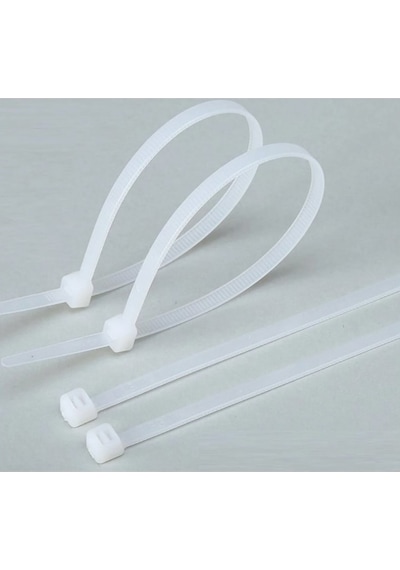 100 Adet Pemsan 25Cm X 4.8Mm Plastik Cırt Kelepçe Beyaz