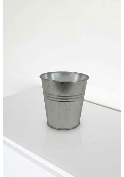 Metal Dekoratif Kova 3 Litre - 19 Cm Çok Amaçlı Galvaniz Saksılık Ve Düzenleyici Renksiz