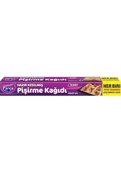 Hazır Kesilmiş Pişirme Kağıdı 10 Yaprak 42 X 37 Cm