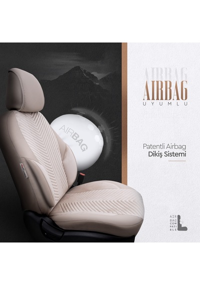 Advanced Design Özel Tasarım Premium Deri-Keten Ekstra Destekli Universal Oto Koltuk Kılıfı Tam Set