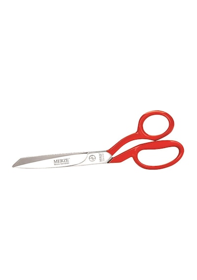 Merze 3257-8 Tırtırlı Kırmızı Saplı Yatık Regula Makası No:8 D110