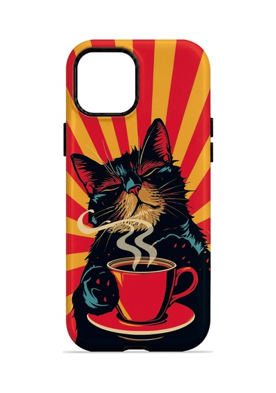 Velvoria Valestra Kahve Molası Kedi Apple iPhone Uyumlu 12 Pro Darbe Korumalı Kılıf Valestra Select - Kahve Molası Kedi