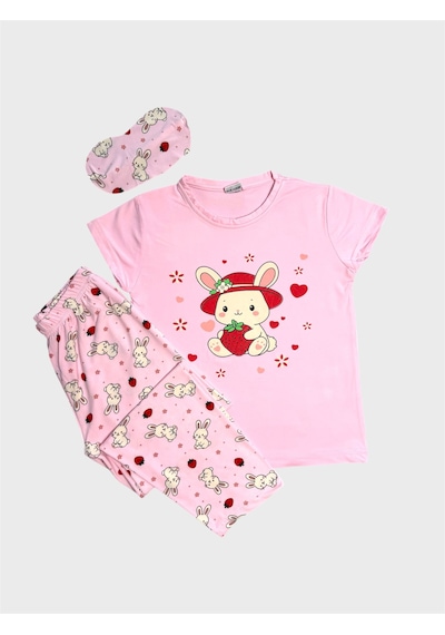 Aliş Kids Anne-kız Çocuk Pamuklu Pembe Tavşan Desenli Kısa Kollu Bisiklet Yaka Yazlık Pijama Takımı Aliş Kids Anne-kız Çocuk Pamuklu Pembe Tavşan Desenli Kısa Kollu Bisiklet Yaka Yazlık Pijama Takımı