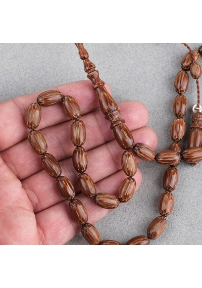 Vahşi Palmiye Ağacı Badem Kesim 7.5x13mm Tesbih