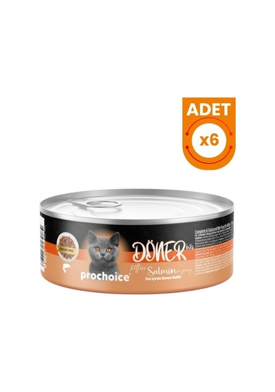 Prochoice Döner Bites Sos İçinde Somonlu Yavru Konserve Kedi Maması 70 Gr 6 Adet