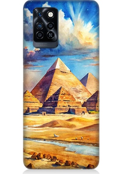 İnfinix Note 10 Pro Uyumlu Piramid Manzarası Desenli Silikon Kılıf