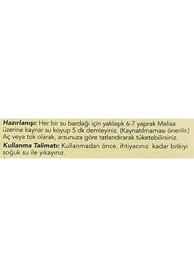 Melissa Bitki Çayı Poşet 20 Gr