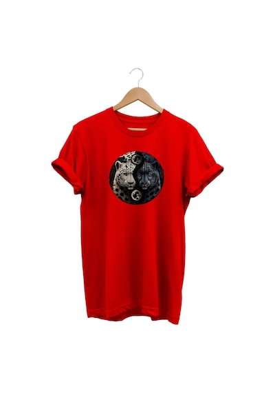 Pars Baskılı Kırmızı T-shirt kırmızı