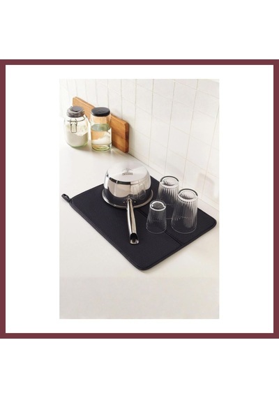 Storeşahin Siyah Renkli Ekstra Emici Bulaşık Kurutma Matı & Mutfak Tezgah Üstü Örtüsü 45x34 Cm Shn0720