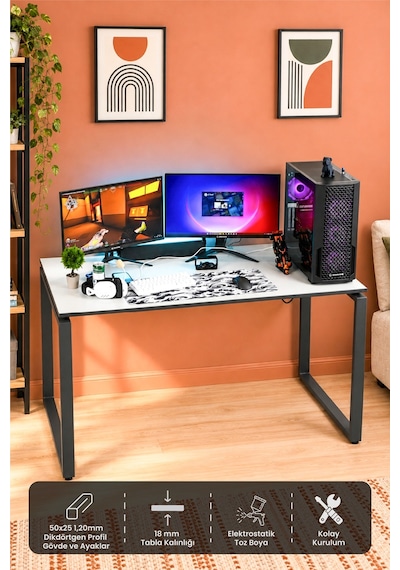 Arpelia Çalışma Masası 140x70x73 Cm Dikdörtgen Ayaklı Antrasit Arpelia Çalışma Masası 140x70x73 Cm Dikdörtgen Ayaklı Antrasit