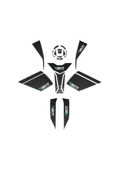 Cf Moto 450 Sr 2023 - 2024 Uyumlu Full Tank Pad Set 001 Çok Renkli