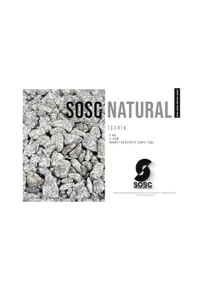 Natural Granit Dekoratif Çakıl Taşı, Gri Beyaz, 1-2 Cm, 3 Kg, Bahçe Peyzaj Saksı Akvaryum Teraryum İçin Doğal Taş