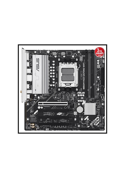 Asus B850m Max Gamıng Wıfı, 4xddr5, 3x M2, Hdmı, Dp, Type-c, Wi-fi 6, Bluetooth V5.4, Am5 Soket Gamı