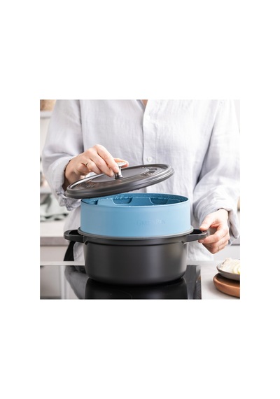Greenpan Steamy Mavi 24 Cm Buharda Pişirici 24 Cm Tencerelerle Uyumlu Üst Üste Kullanılabilir