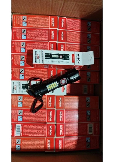 Tr Ws-2828 Ultra Usb Şarjlı Polis El Feneri, Bekçi, Asker El Feneri Kırmızı Mavi Çakarlı 1000 Lümen 5264