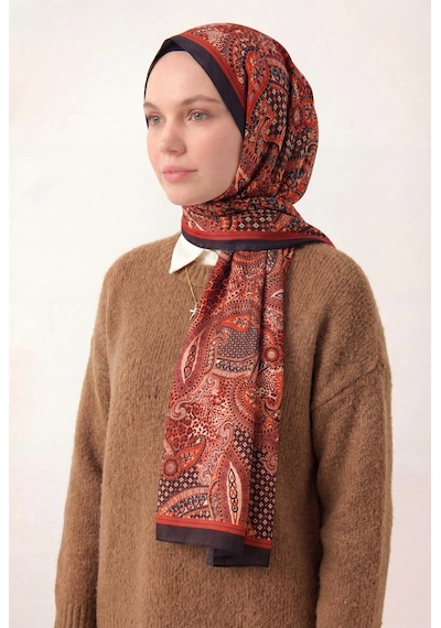 Silk Home Etnik Desen Acı Kahve 75x195 Soft Şal Çok Renkli