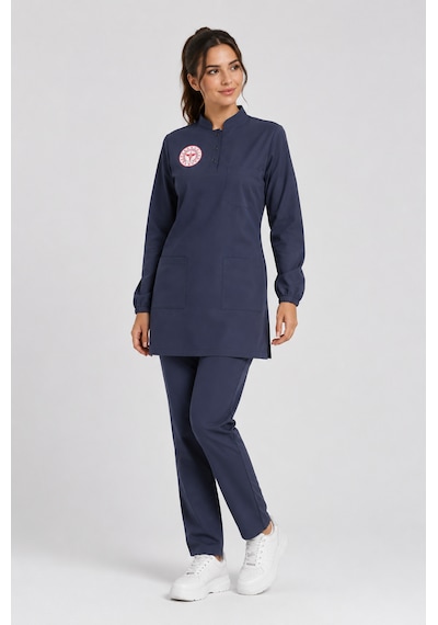 Hemşire Tesettür Forma Yeni Yönetmeliğe Uygun-scrubs Likralı Takım Patriot Bluetesettür Forma Takımı Patriot Blue